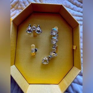 New with box Swarovski Asymmetric Ear cuffs Set.